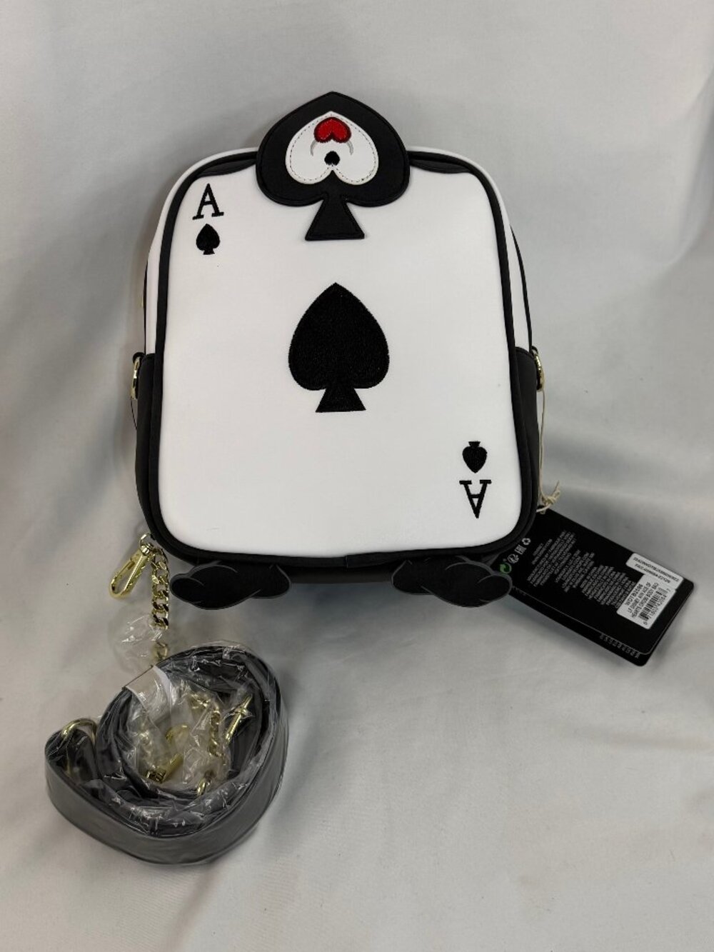 NWT Disney Loungefly Alice in Wonderland Ace of Spades Crossbody Purse Bag #4188